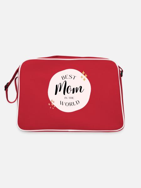 Best mom in the world - Retro Tasche - Rot/Weiß - Hinten