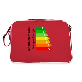 Energie sparen - Retro Tasche - Rot/Weiß - Hinten