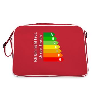 Energie sparen - Retro Tasche - Rot/Weiß - Hinten
