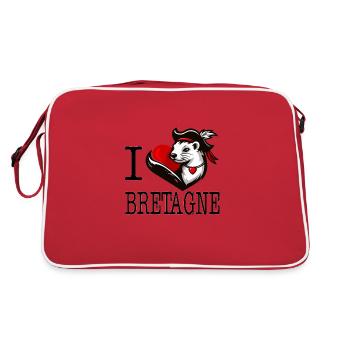Ich liebe Bretagne Hermine Gentilhomme - Retro Tasche - Rot/Weiß - Hinten