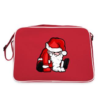 Sitting Santa Puppet - Retro Bag - red/white - Back