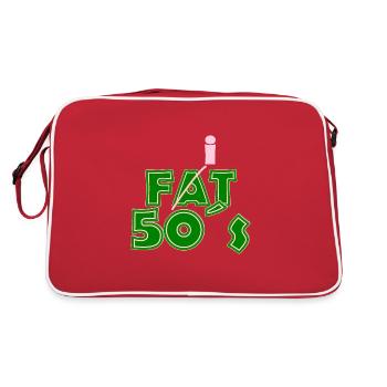 fat 50s green pink - Retro Tasche - Rot/Weiß - Hinten