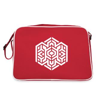 Geometric Hexagon - Abstract pattern - Retro Bag - red/white - Back
