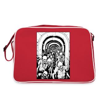 Le tunnel des collègues zombies vivants - Sac Retro - rouge/blanc - Dos