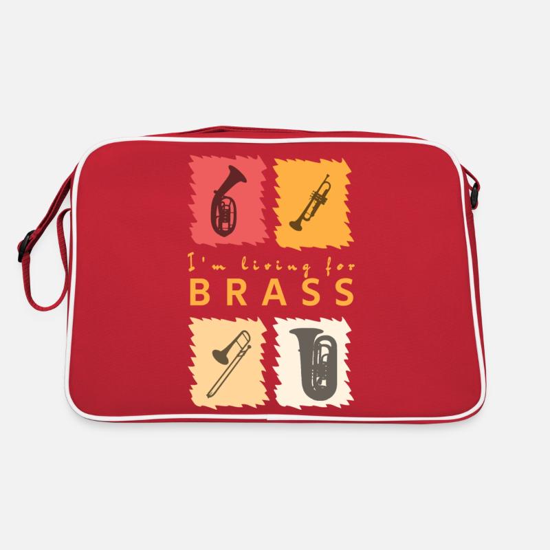 Living for Brass - Retro Tasche - Rot/Weiß