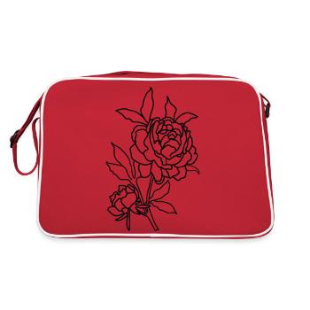 Line Art Rose - Sac Retro - rouge/blanc - Dos