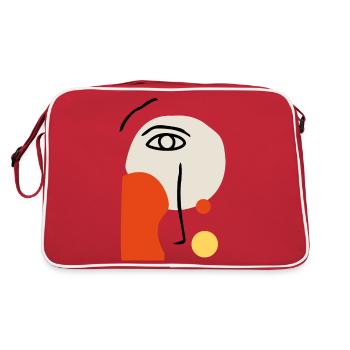 illustration abstrak - Sac Retro - rouge/blanc - Dos