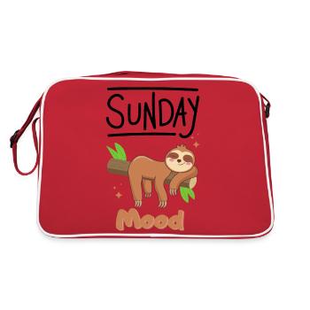Faultier Sunday Mood - Retro Tasche - Rot/Weiß - Hinten