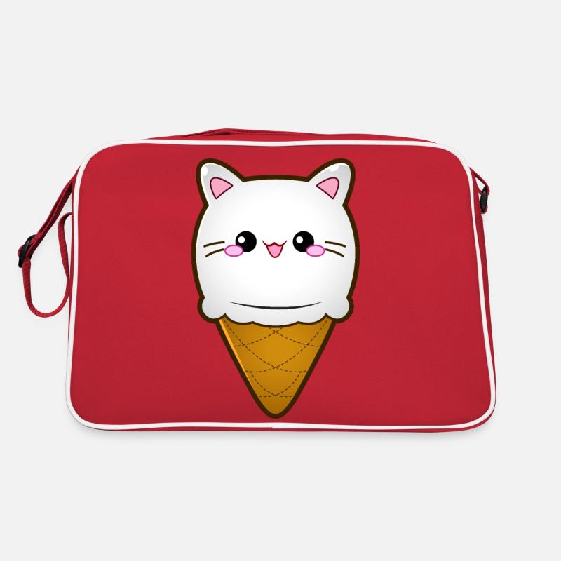 Ice Cream Cat Eiscreme Eis Katze Vanille Eiskugel Retro Tasche