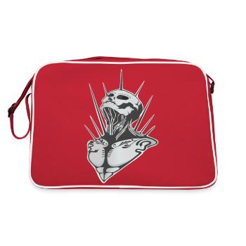 Skull - Retro Tasche - Rot/Weiß - Hinten