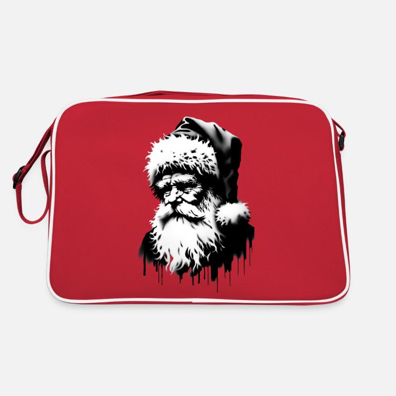 Weihnachtsmann bringt Ugly Christmas Geschenke - Retro Tasche - Rot/Weiß