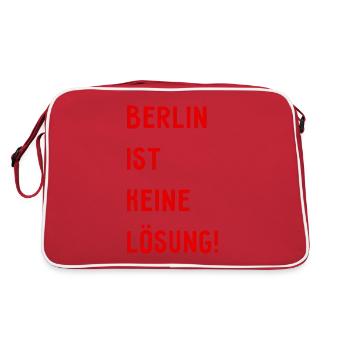 Berlin ist keine Lösung! - Hauptstadt Deutschland - Retro Tasche - Rot/Weiß - Hinten