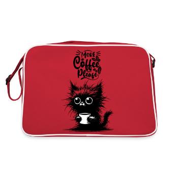 Coffee Cat Morning Grouch Cat Lover Colleague - Retro Bag - red/white - Back