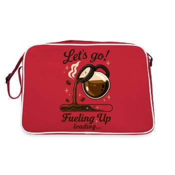 Decken wir uns mit Kaffee ein - Retro Tasche - Rot/Weiß - Hinten