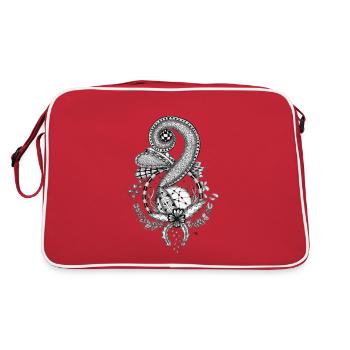 Tangle Type: Floral Motif - Retro Bag - red/white - Back