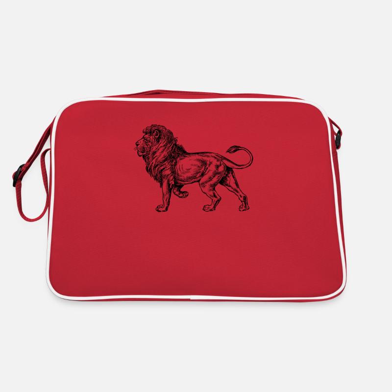 Big noir de lion et withe Sac Retro
