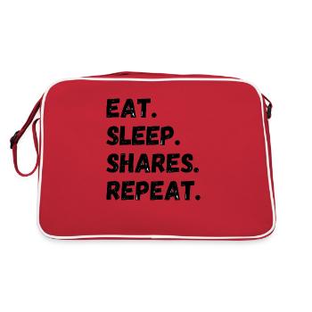 Eat Sleep Shares Repeat - Retro Bag - red/white - Back
