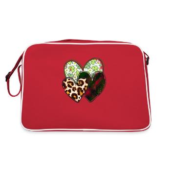 St Patrick’s day, Shamrock, Clover Distressed - Retro Bag - red/white - Back
