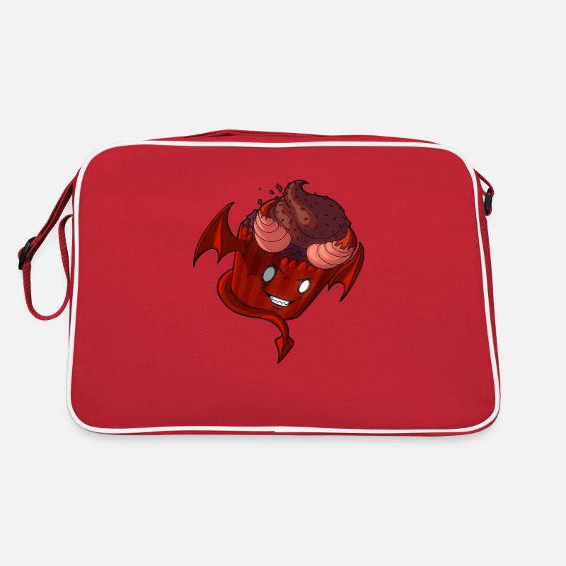 Devil Cupcake - Retro Tasche - Rot/Weiß