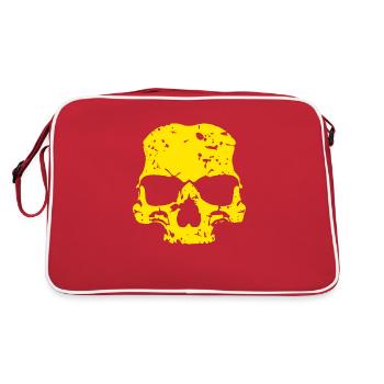 Yellow skull - Retro Bag - red/white - Back