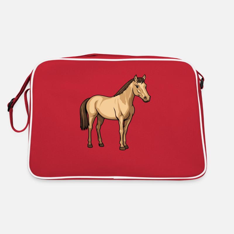 Pferd - Retro Tasche - Rot/Weiß