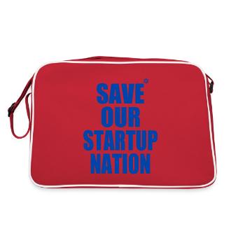 save our startup nation - Sac Retro - rouge/blanc - Dos