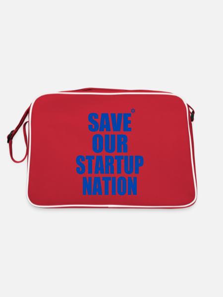 save our startup nation - Sac Retro - rouge/blanc - Dos
