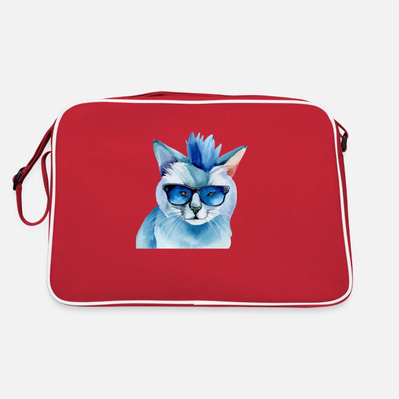 Punk Rock Cat with Sunglasses Gift Idea Retro Bag
