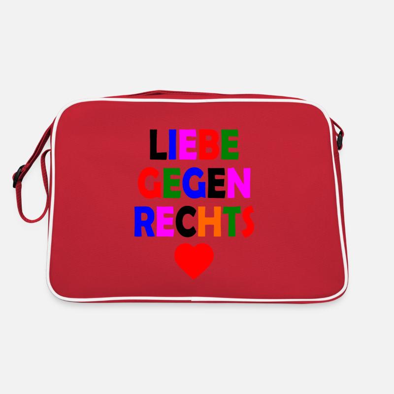 Liebe gegen rechts Retro Tasche