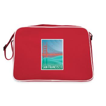 San Francisco Golden Gate Bridge - Sac Retro - rouge/blanc - Dos