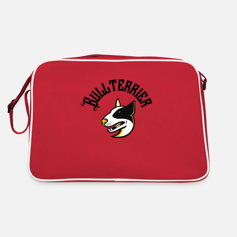 Bullterrier - Retro Tasche - Rot/Weiß