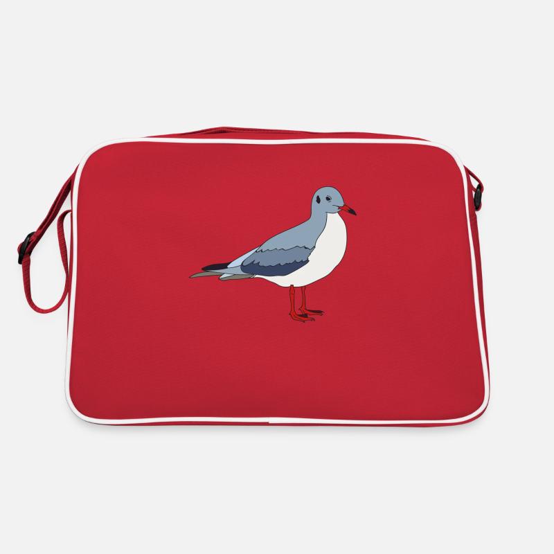 Frida die Möwe - Retro Tasche - Rot/Weiß