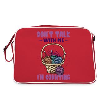 Don't talk with me I'm counting - Retro Tasche - Rot/Weiß - Hinten