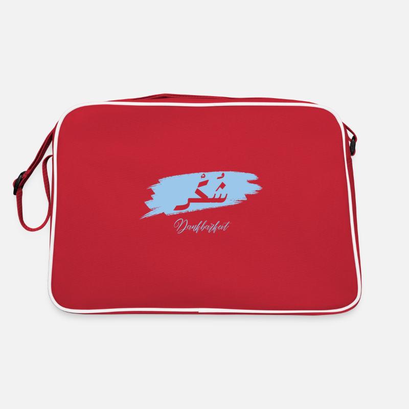 Shukr - Dankbarkeit - Retro Tasche - Rot/Weiß