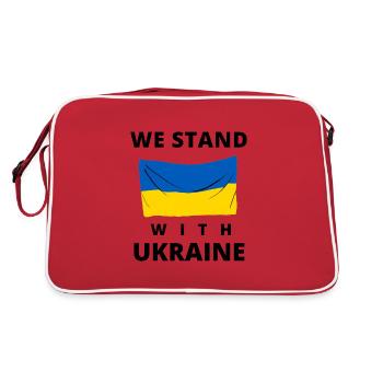 Ukraine Flag. we stand with ukraine - Retro Bag - red/white - Back
