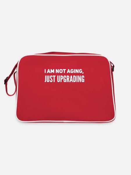 I am not aging, just upgrading - Retro Tasche - Rot/Weiß - Hinten