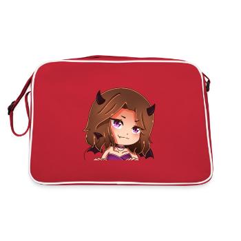 Sarah's Asmr House Merch Devil - Retro Bag - red/white - Back