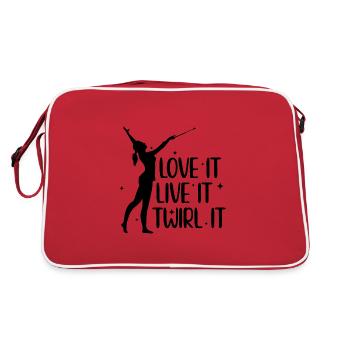 Tambourins danser | Jonglage Bâton Cadeaux - Sac Retro - rouge/blanc - Dos