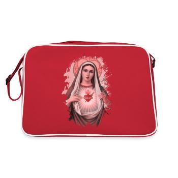 Holly Mary Maria Madonna Mariana Jungfrau Maria - Retro Tasche - Rot/Weiß - Hinten