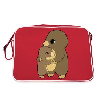Mole Hugging - Retro Bag - red/white - Back