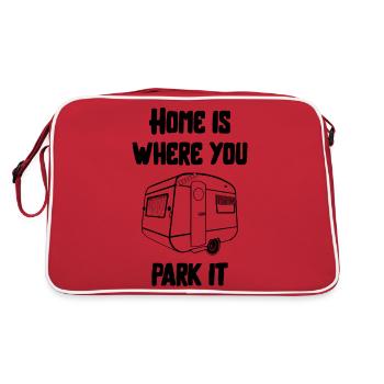 camping caravan caravan lifestyle love love - Retro Bag - red/white - Back
