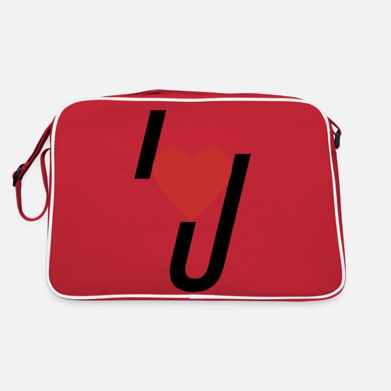 I heart U - Retro Tasche - Rot/Weiß