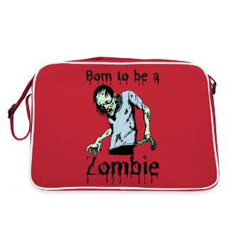 Né pour être un zombie je cadeau - Sac Retro - rouge/blanc - Dos