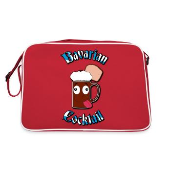 Bavarian Cocktail / Goaßmaß V2 - Retro Tasche - Rot/Weiß - Hinten