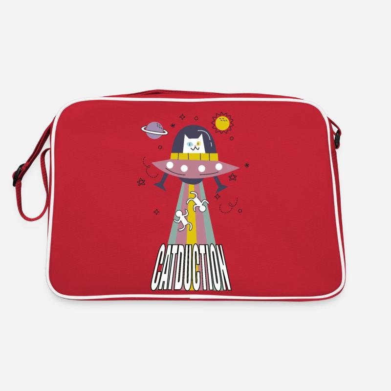 CATDUCTION. Mon chat est un extraterrestre ! - Sac Retro - rouge/blanc