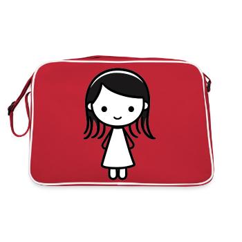 Line Drawing Girl Girl - Retro Bag - red/white - Back