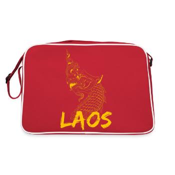 Laos Laotian Laotian Dragon Lao I Gift - Retro Bag - red/white - Back