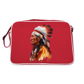 Native American Chief Native American Tribe Apache Sioux - Retro Bag - red/white - Back