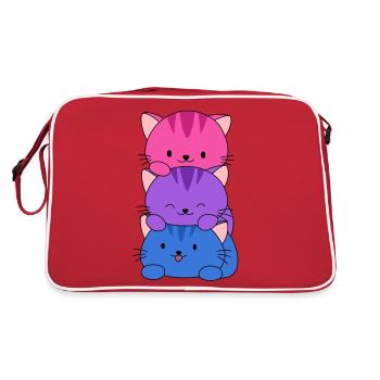 cute bisexual cats lgbt bi - Retro Bag - red/white - Back