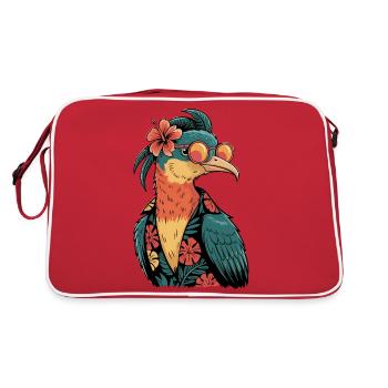 Colibri Oiseau Drôle D’été - Sac Retro - rouge/blanc - Dos